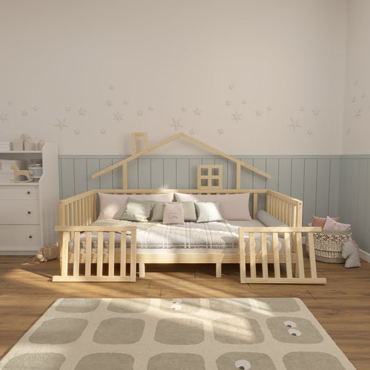 House Style Montessori Bed for Crib to Bed Transition