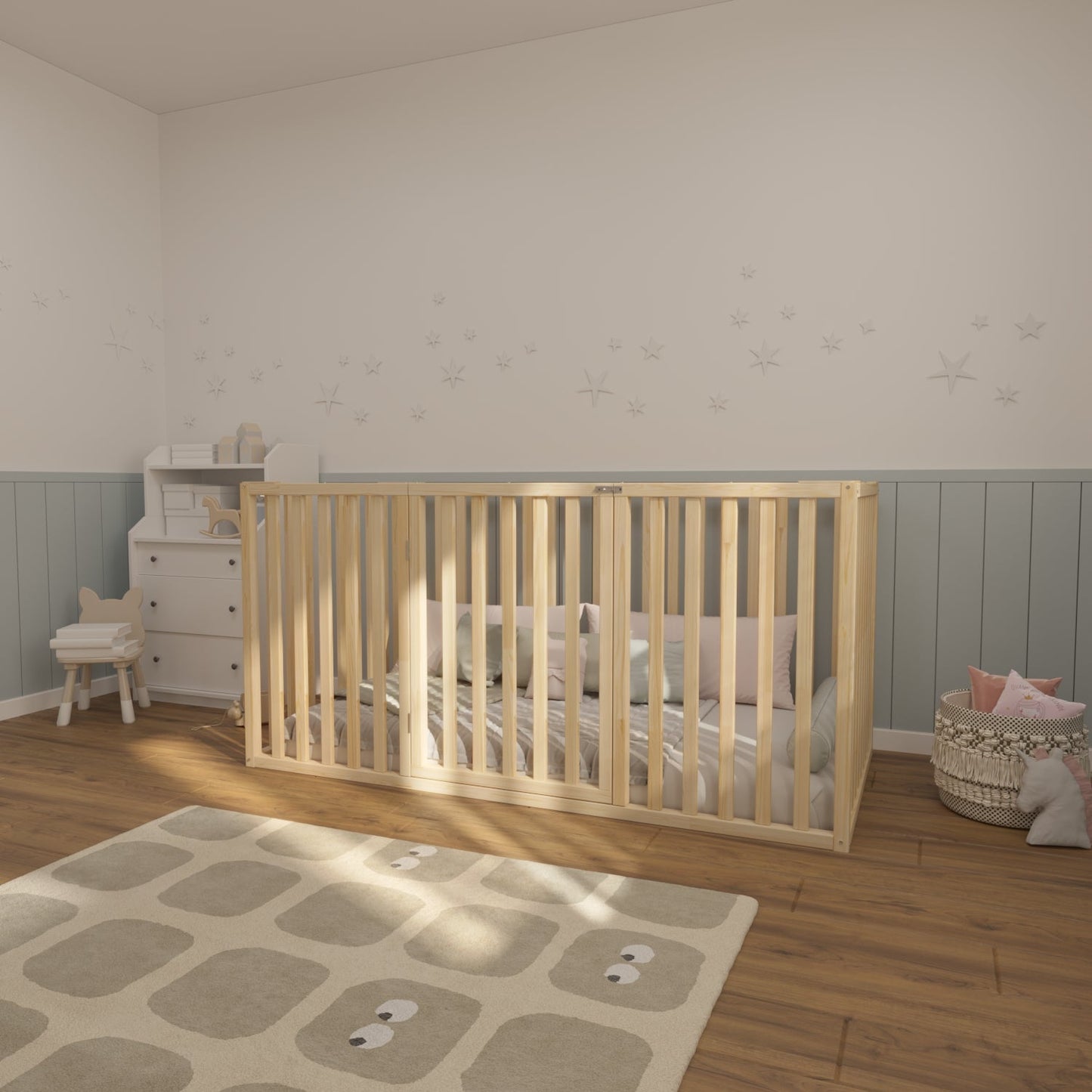 Montessori Safety Playpen Bed with Tall Rails | Designed for Special Needs