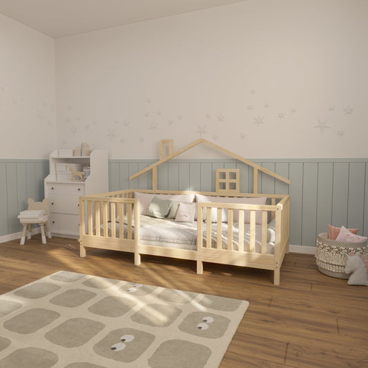House Style Montessori Bed for Crib to Bed Transition